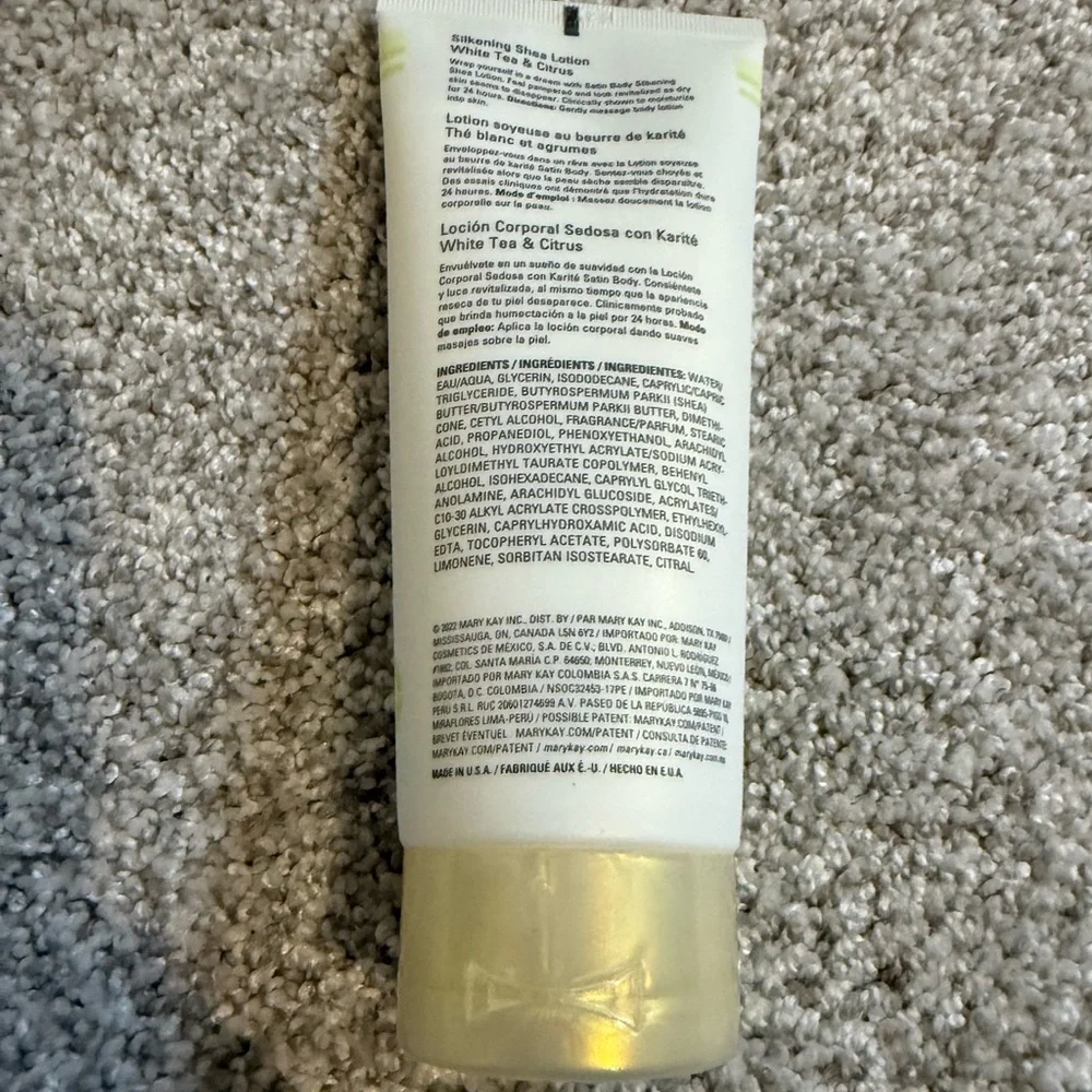 Mary Kay White Tea & Citrus Satin Body Silkening Shea Lotion New - Picture 2 of 2